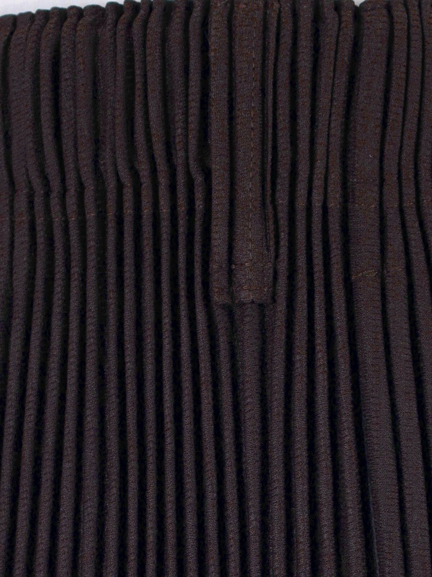 Homme Plissé Issey Miyake Brown Pleated Adjustable Waist Straight-Leg Pants