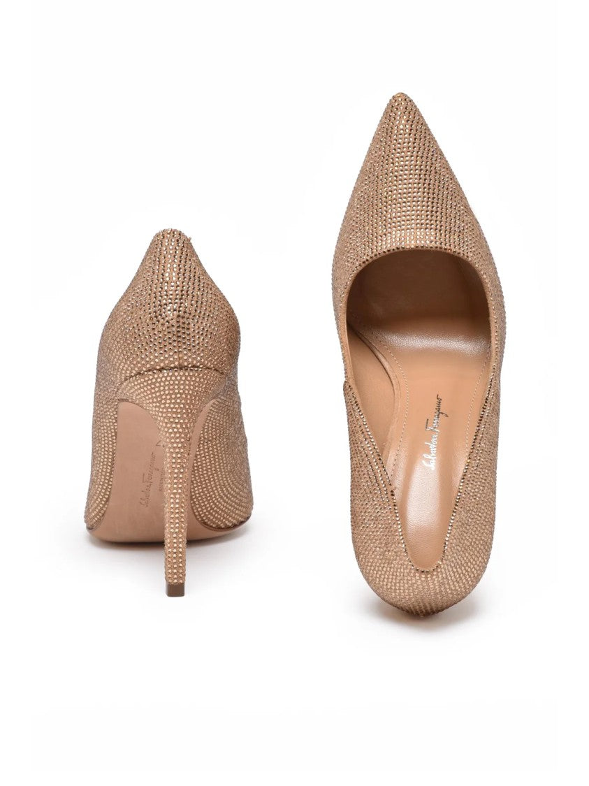 Salvatore Ferragamo Beige Leather Ilary Pumps