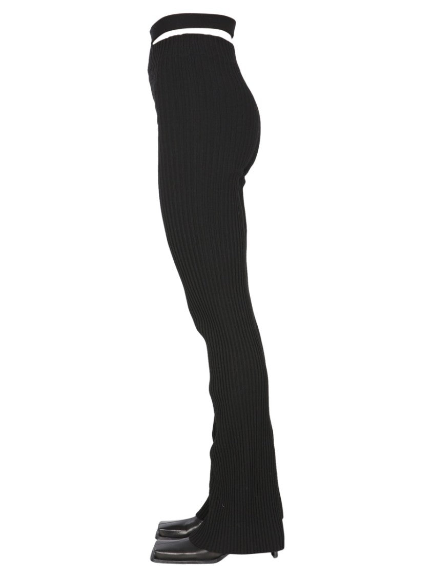 Andreâdamo Ribbed Trousers With Cut Out Belt