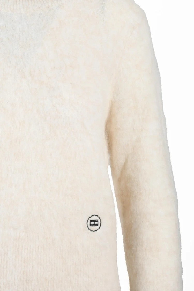 Tommy Hilfiger White Alpaca Wool Polyamide Elastane Women's Sweater