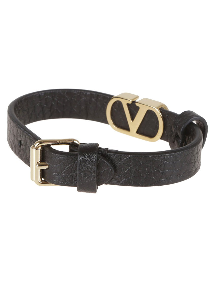 Valentino Black Grained Calfskin Bracelet