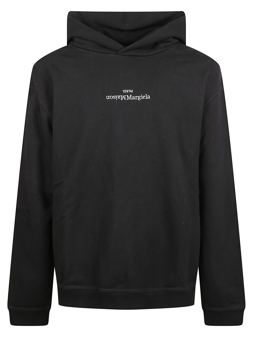 Maison Margiela Black Hoodie-Style Sweater With Design