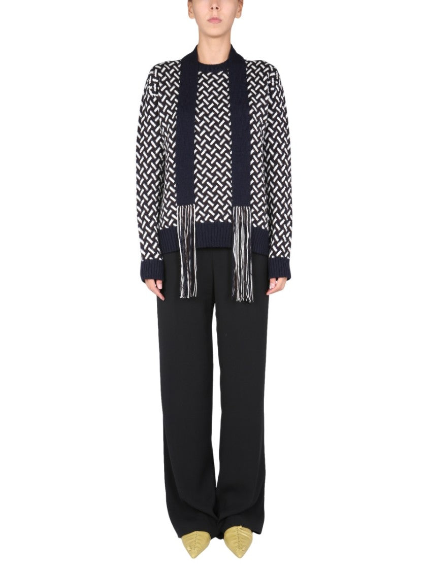 Jil Sander Bold Jacquard Knit Sweater
