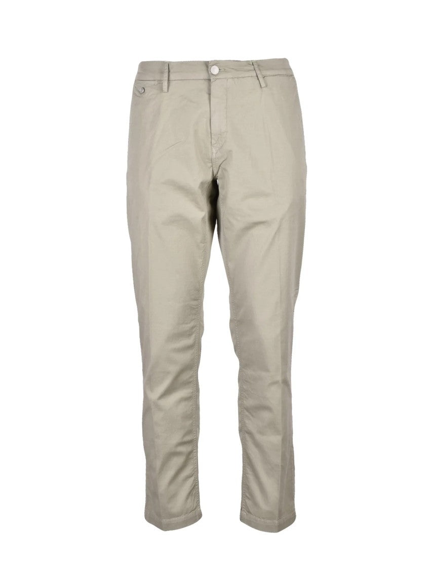 Replay Slim-Fit Chino Trousers In Muted Pistachio Green