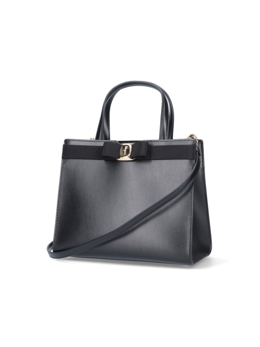 Ferragamo Vara Tote Bag With Bow – Black