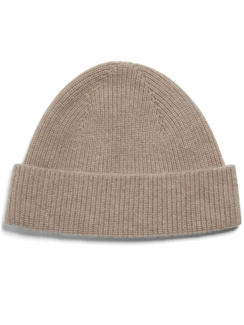 Zegna Ribbed Cashmere Hat With Folded Cuff Detail