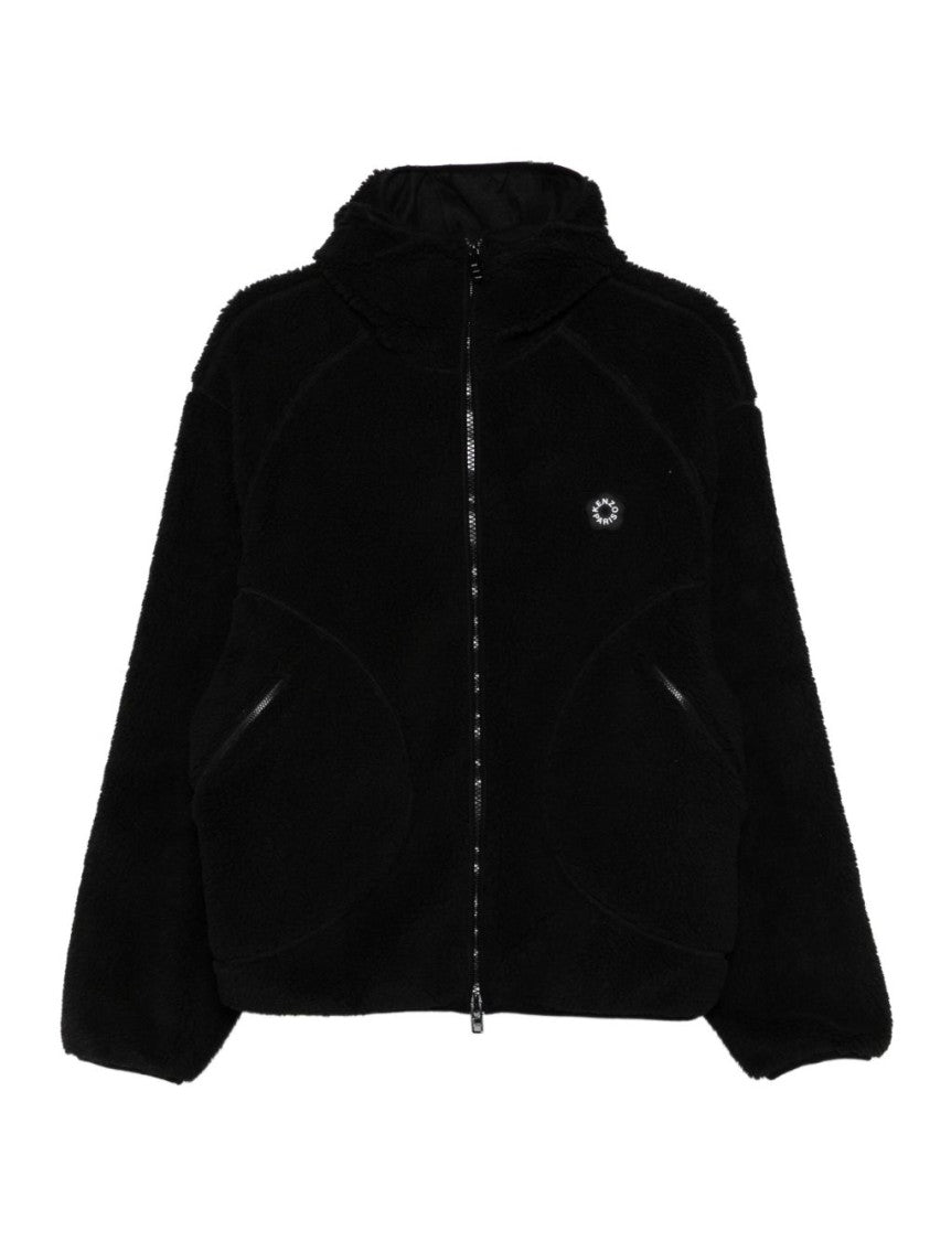 Kenzo Black Teddy Fleece Logo Patch Jacket