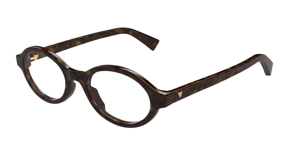 Bottega Veneta Havana Tortoiseshell Pattern Round Acetate Eyeglasses