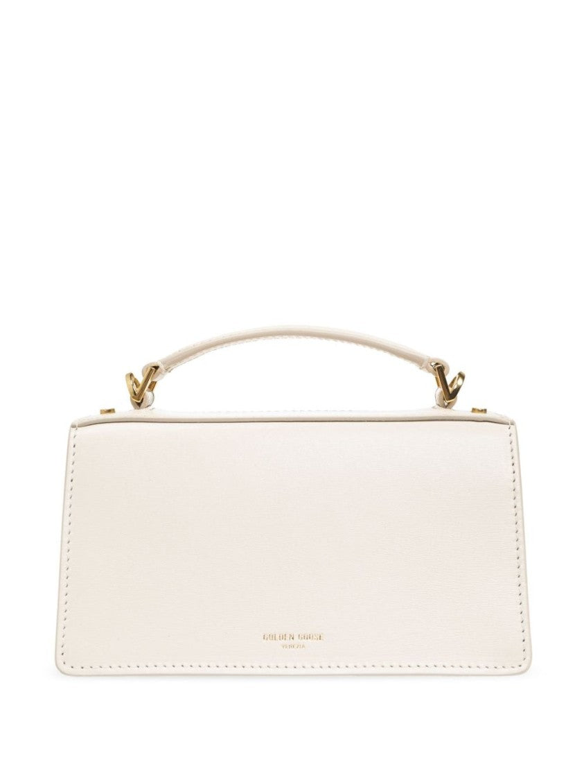 Golden Goose Structured Handbag With Gold-Tone Clasp And Detachable Strap