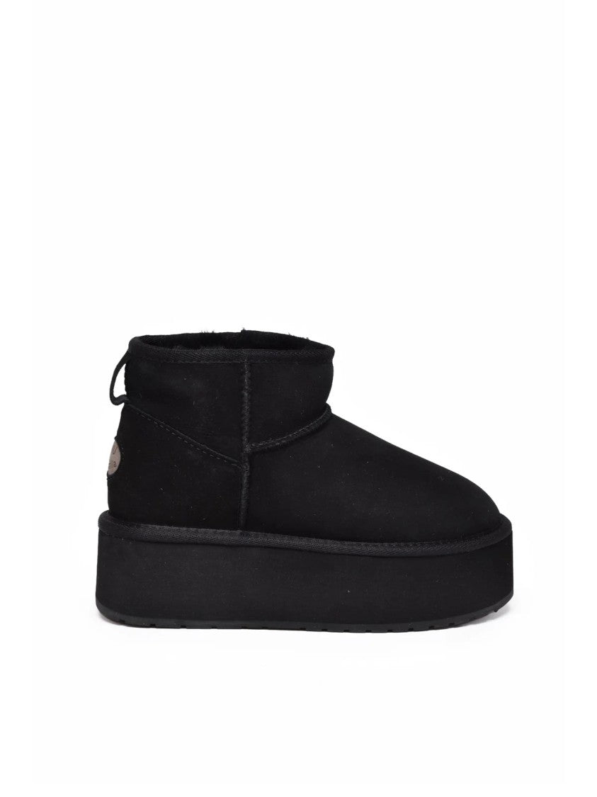 Emu Australia Black Stinger Micro Wool-Lined Leather Ankle Boots