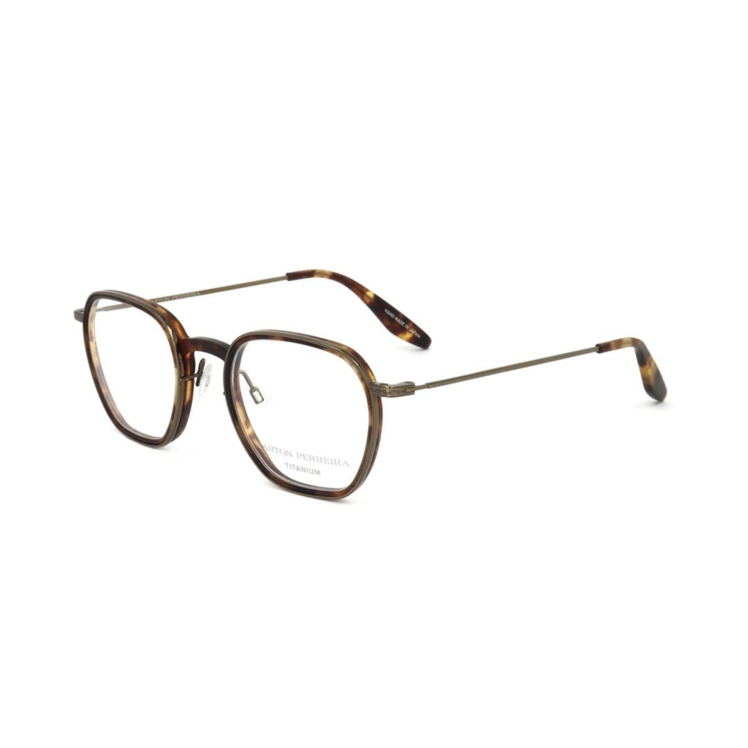 Barton Perreira Bp5044 481Ir Square Frame Tortoiseshell Acetate Eyeglasses With Metal Temples