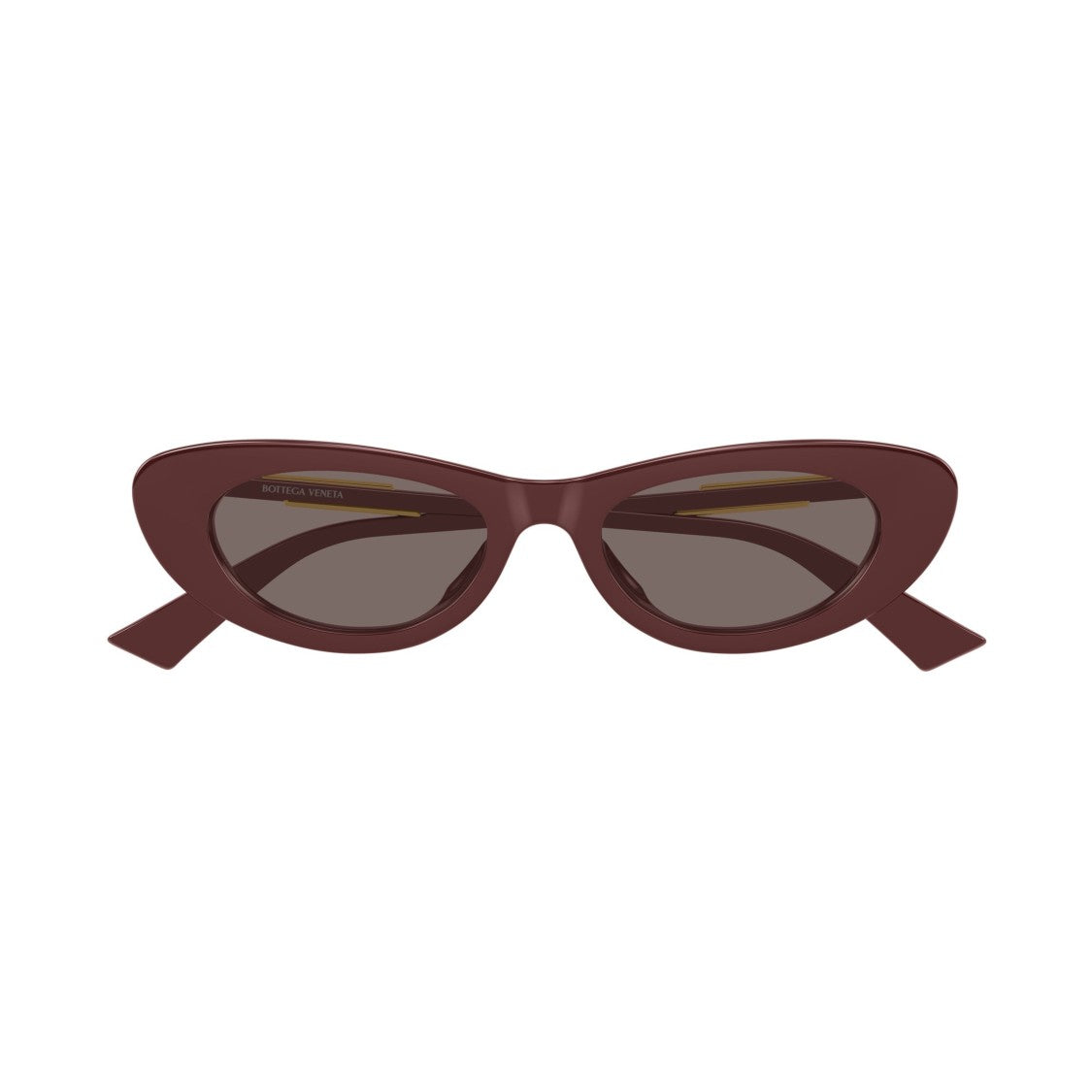 Bottega Veneta Bv1447s Glossy Dark Brown Cat-Eye Sunglasses