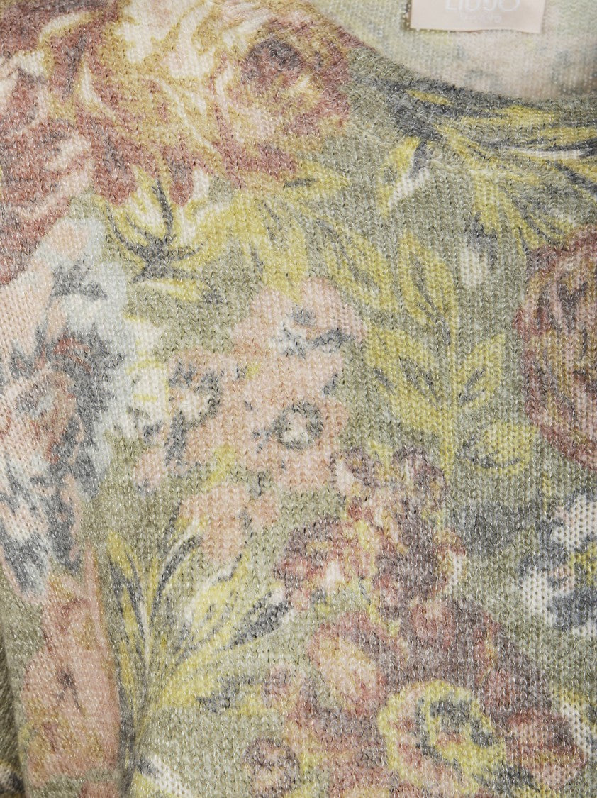 Liu Jo Floral Pattern Long-Sleeved Top With Fitted Silhouette