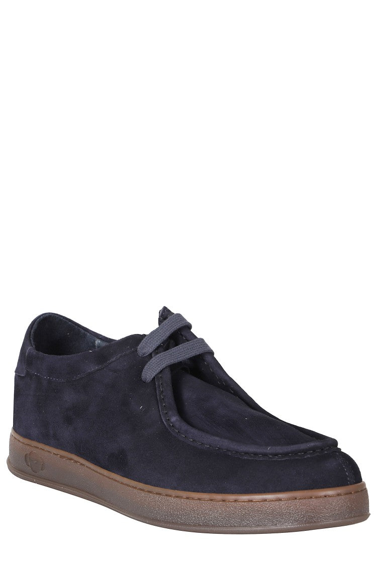 Soldini Navy Blade Amalfi Suede Moccasin Sneakers