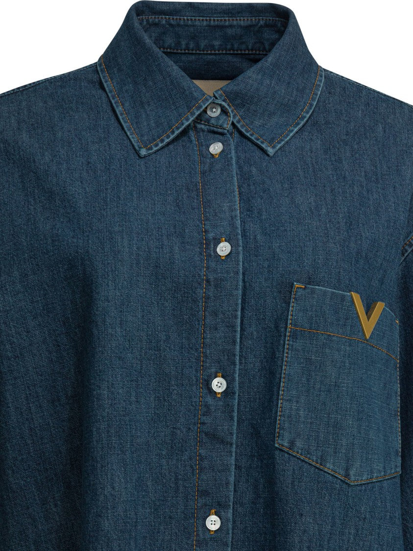 Valentino Relaxed Dark Denim Shirt