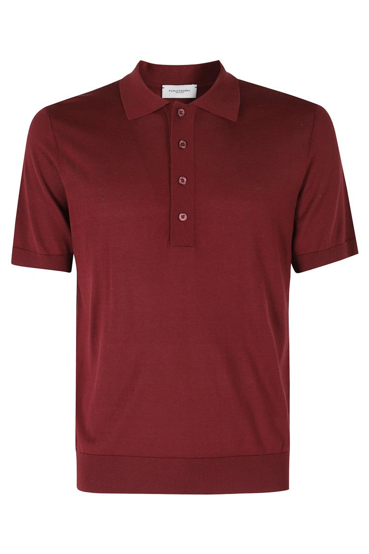 Paolo Pecora Brick Classic Four-Buttons Silk-Blend Polo Shirt