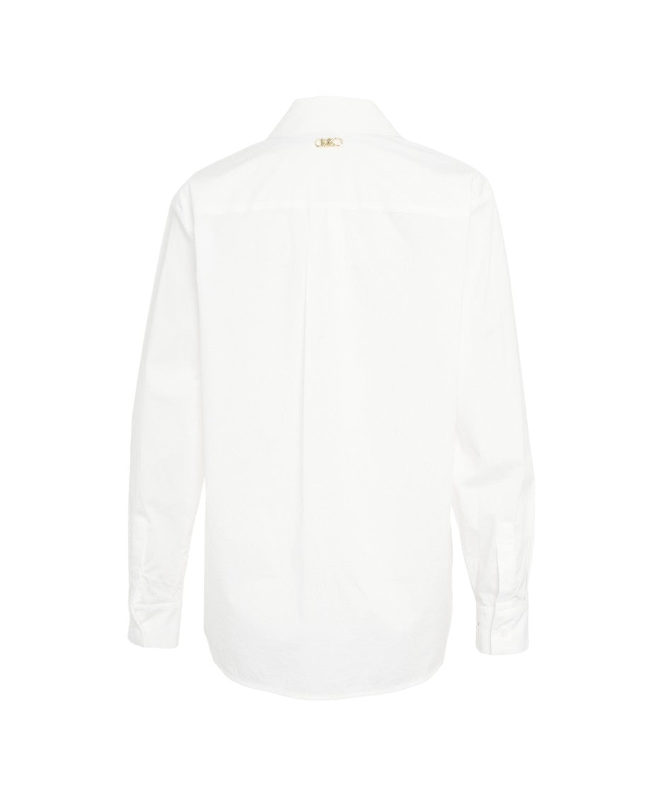 Michael Kors Straight-Cut Cotton Blouse With Traditional Collar