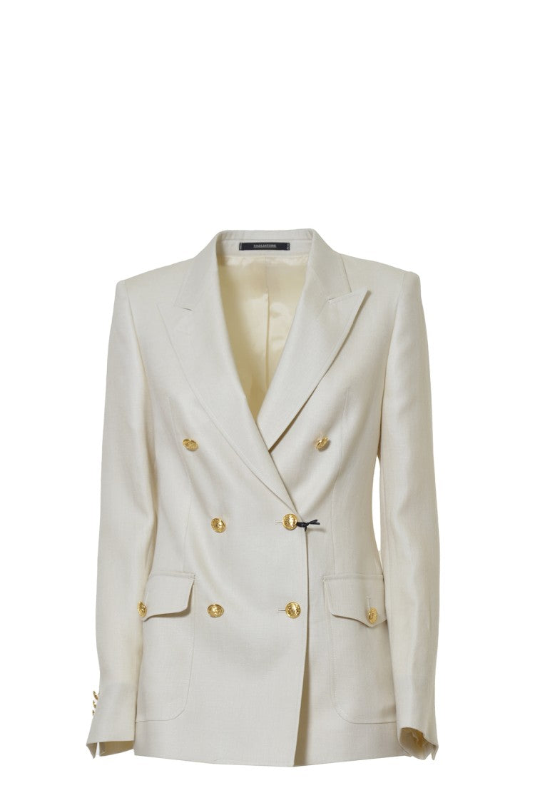 Tagliatore Hilda Jacket In Cream Linen Twill