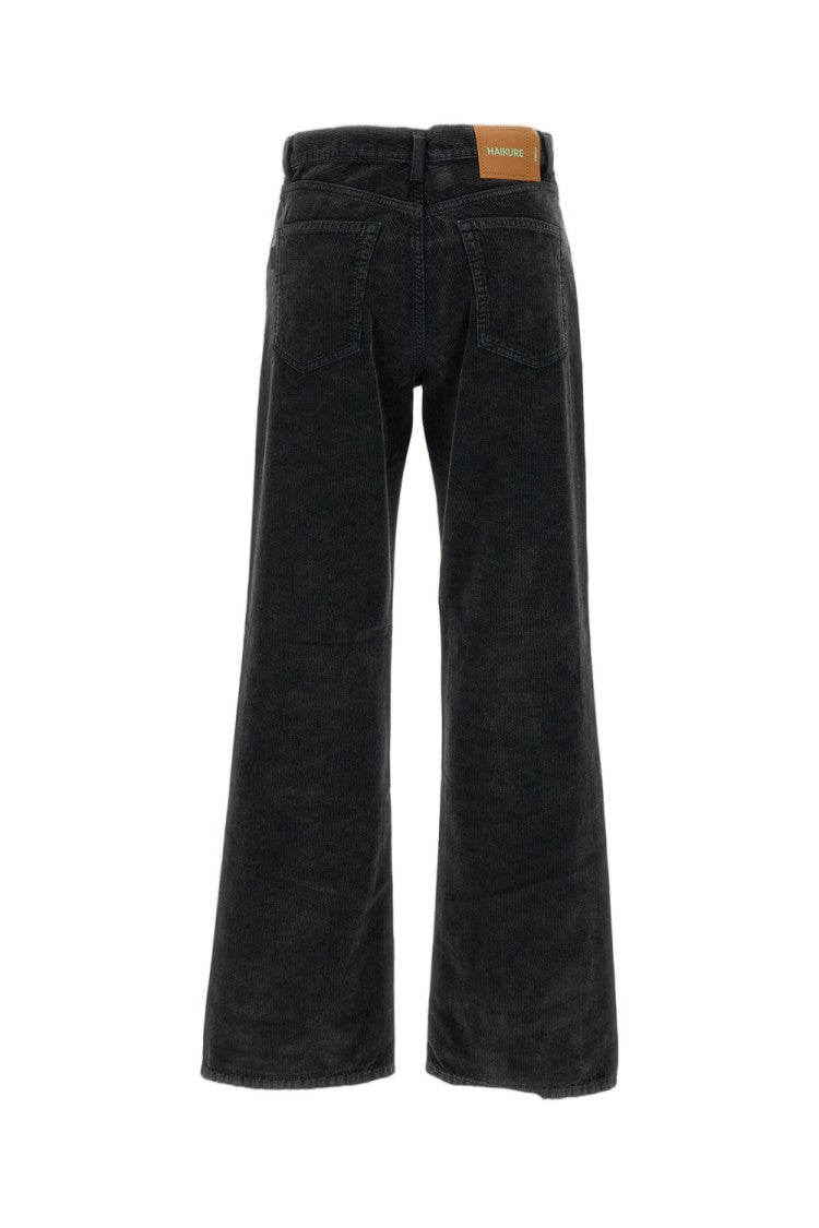 Haikure Ribbed Cotton Velvet Wide-Leg Trousers With Classic Five-Pocket Styling