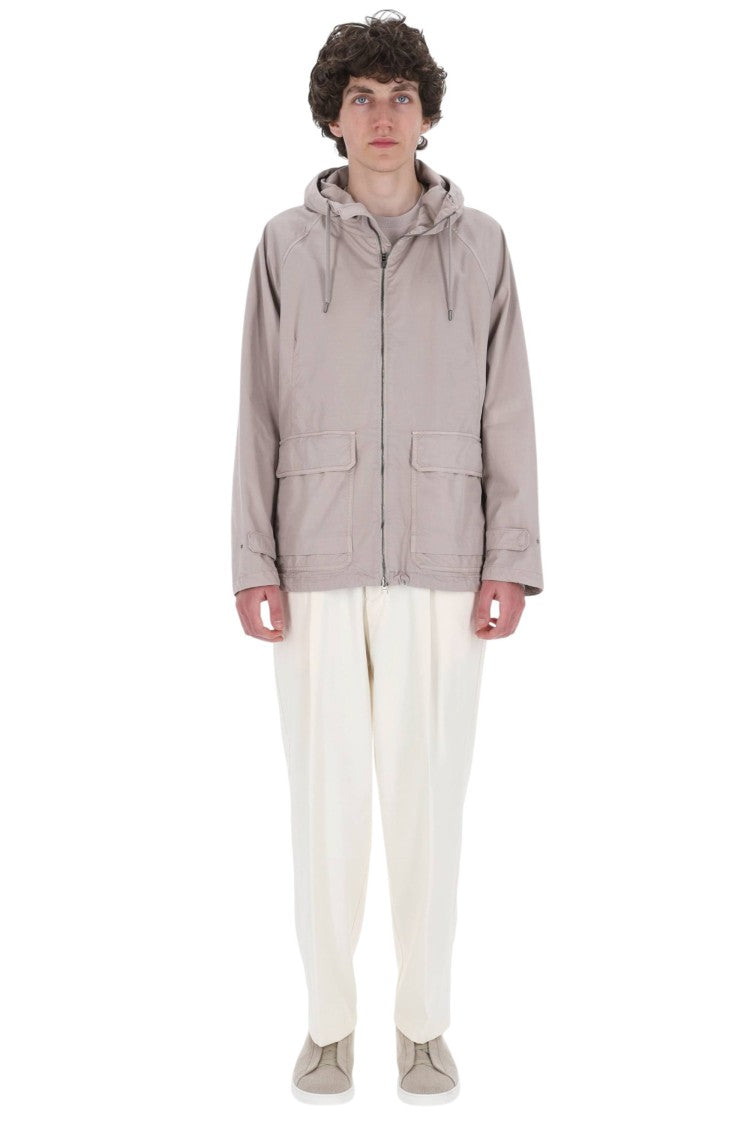 Herno Technical Cotton Gabardine Hooded Jacket