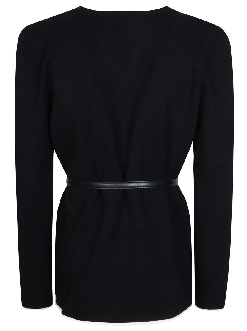 Max Mara Mstdente V-Neck Belted Knit Cardigan