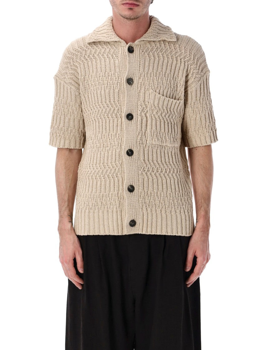 Roberto Collina Short Sleeve Structured Knit Cardigan