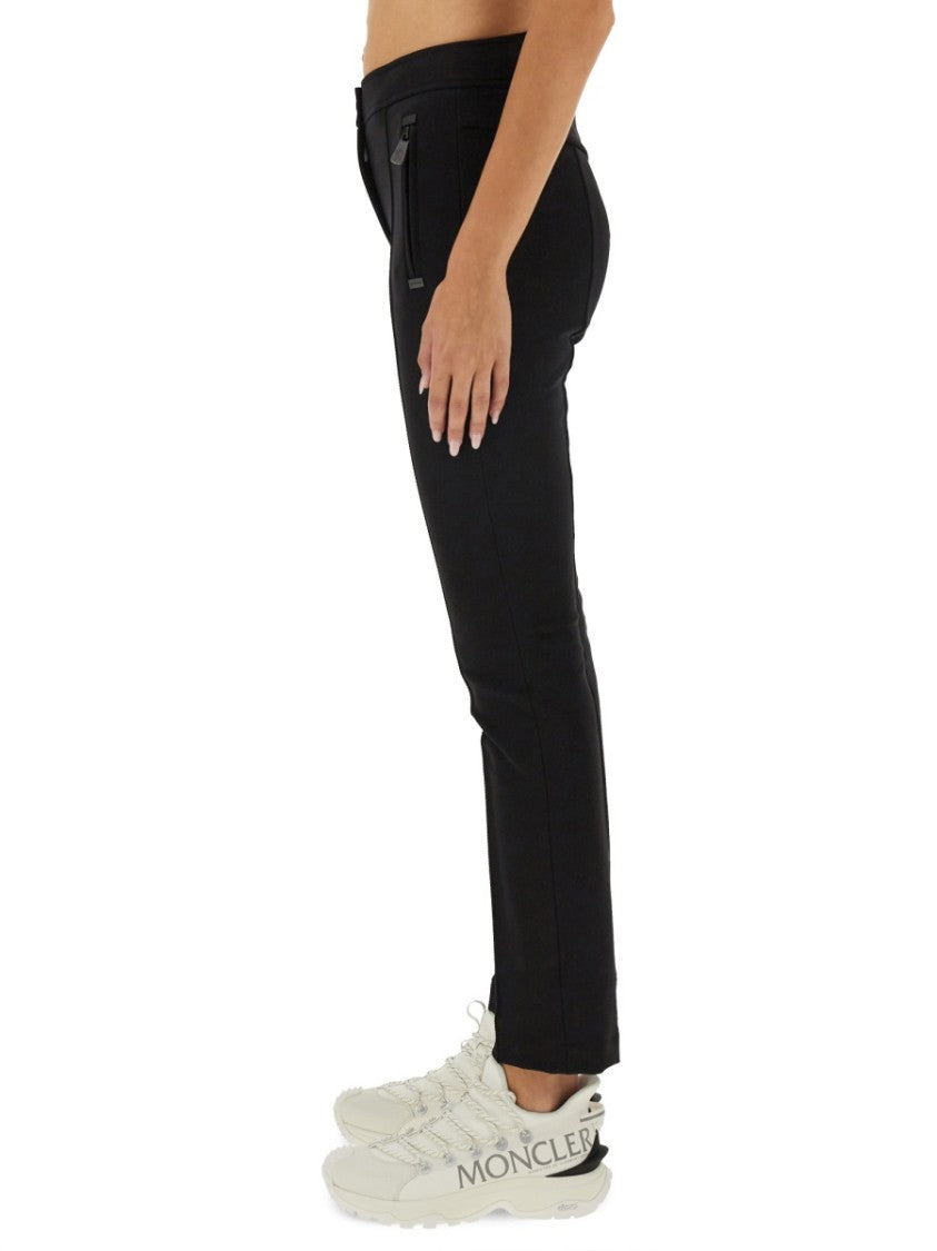 Moncler Grenoble Slim Fit Pants With Logo Detail And Zippered Pockets
