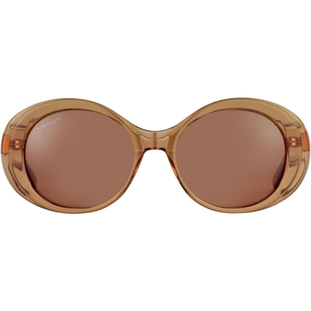 Serengeti Bacall Translucent Brown Oversized Sunglasses With Rounded Lenses