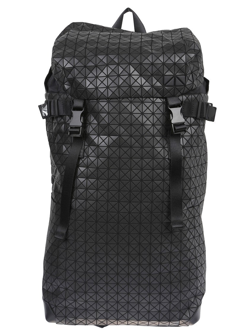 Bao Bao Issey Miyake Geometric Pattern Leather Backpack With Structured Silhouette