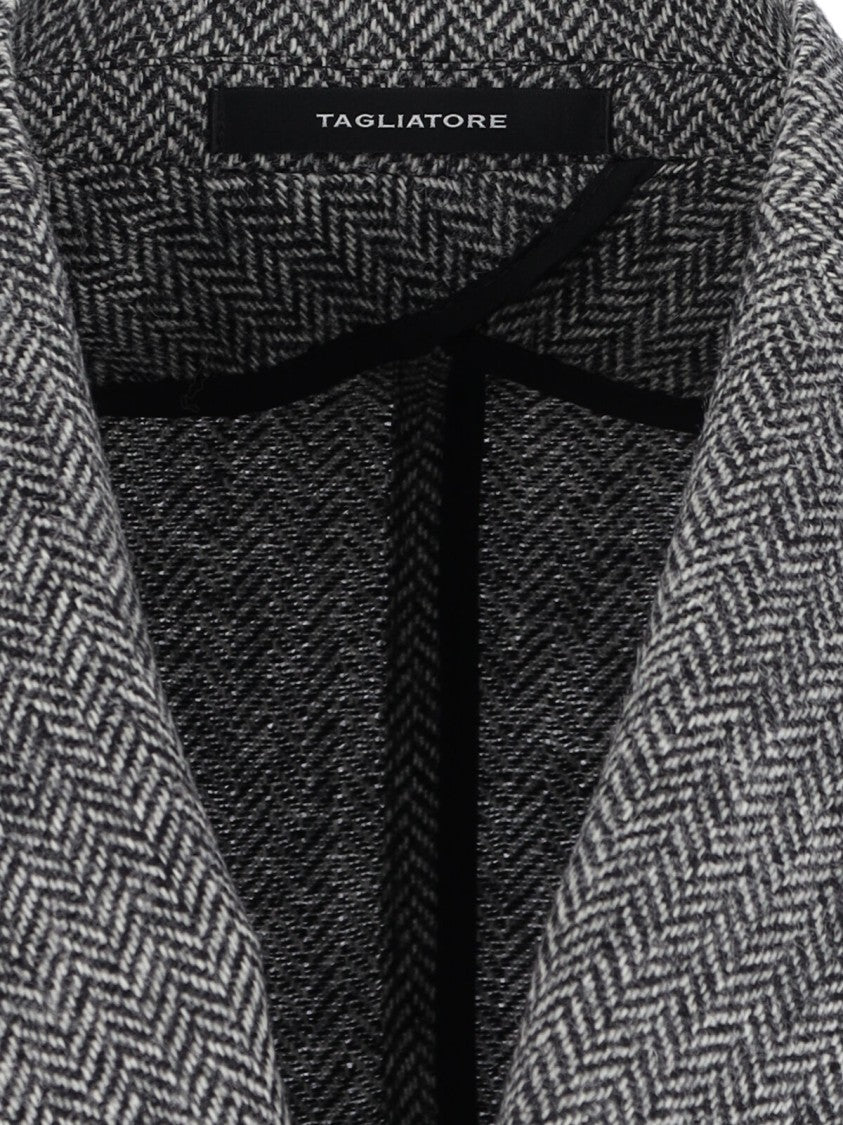 Tagliatore Double-Breasted Herringbone Blazer