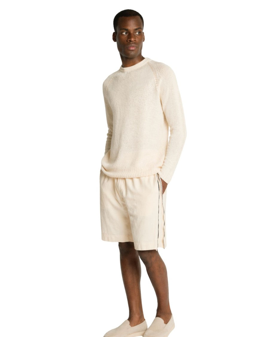 Origin Of Line Cream Raglan Sleeve Hemp Knit Top