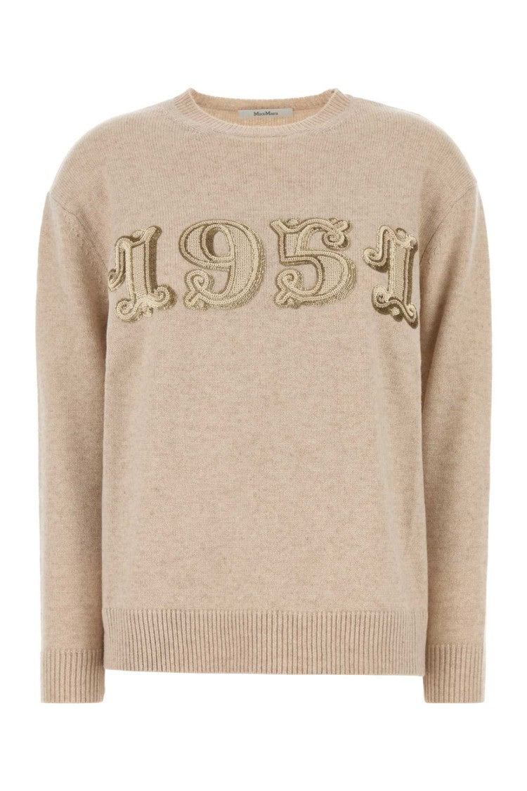 Max Mara Sand Wool Blend Plata Sweater