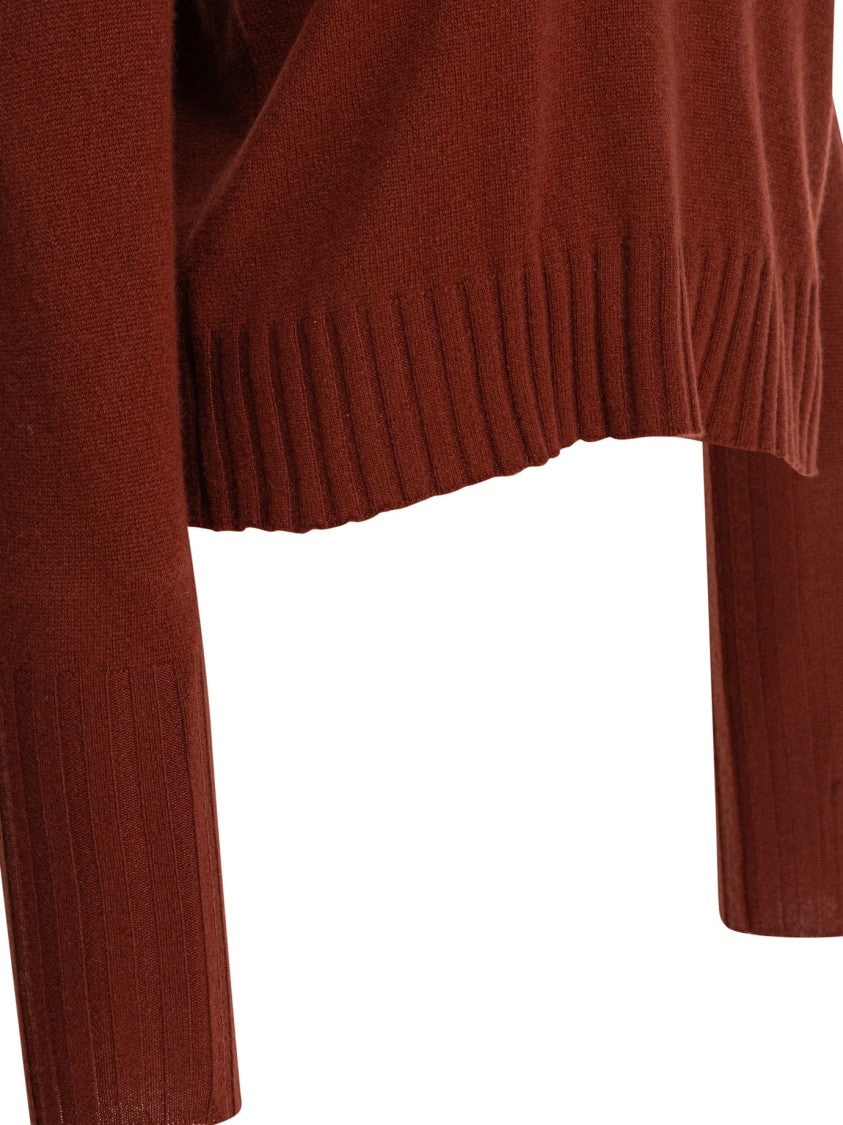 Guest In Residence Shrunken Crew Neck Sweater In Rich Brown Cashmere