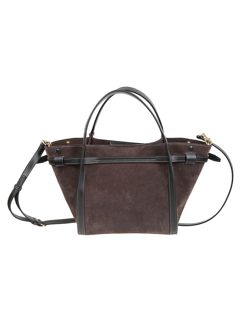 Tod's Brown Small Tim Calf Leather Shopping Bag