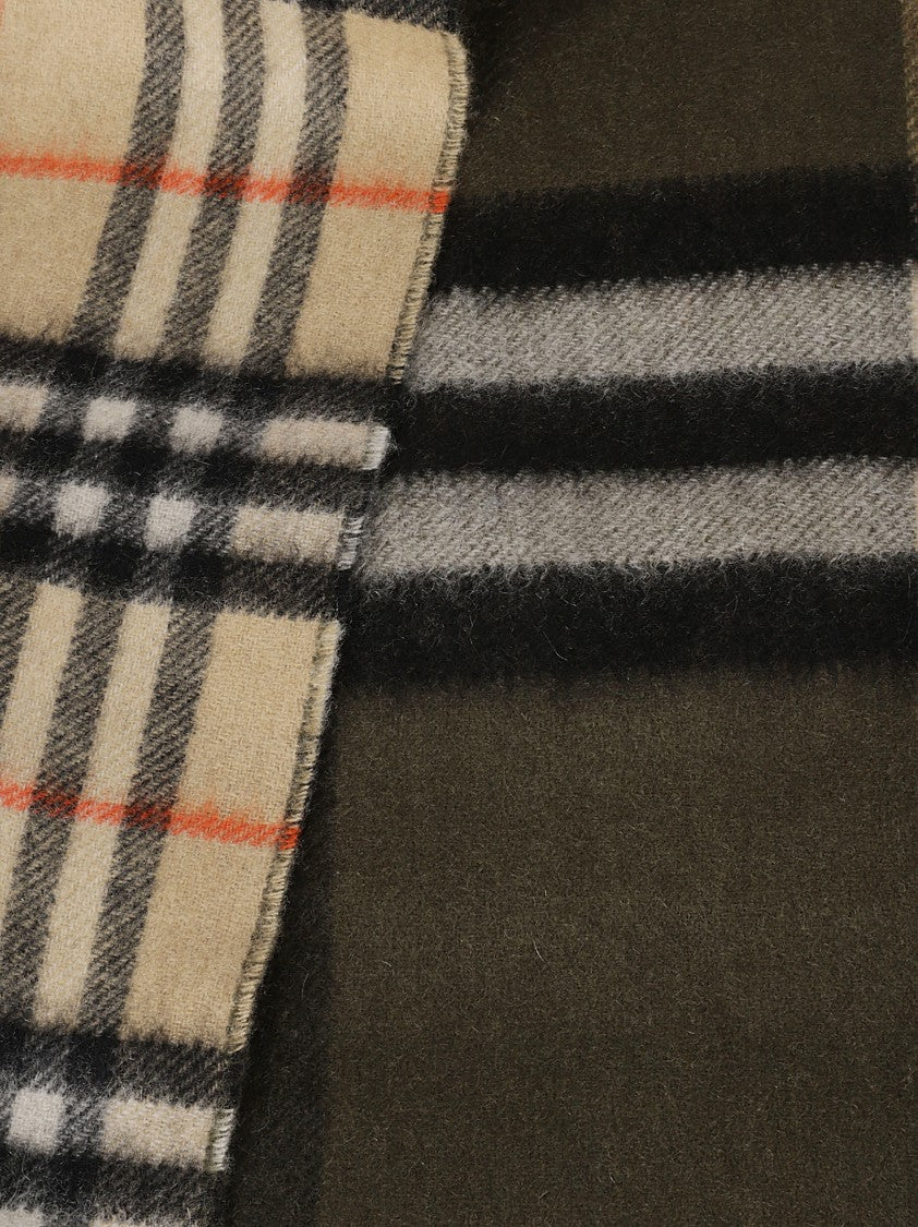 Burberry Check Pattern Cashmere Scarf