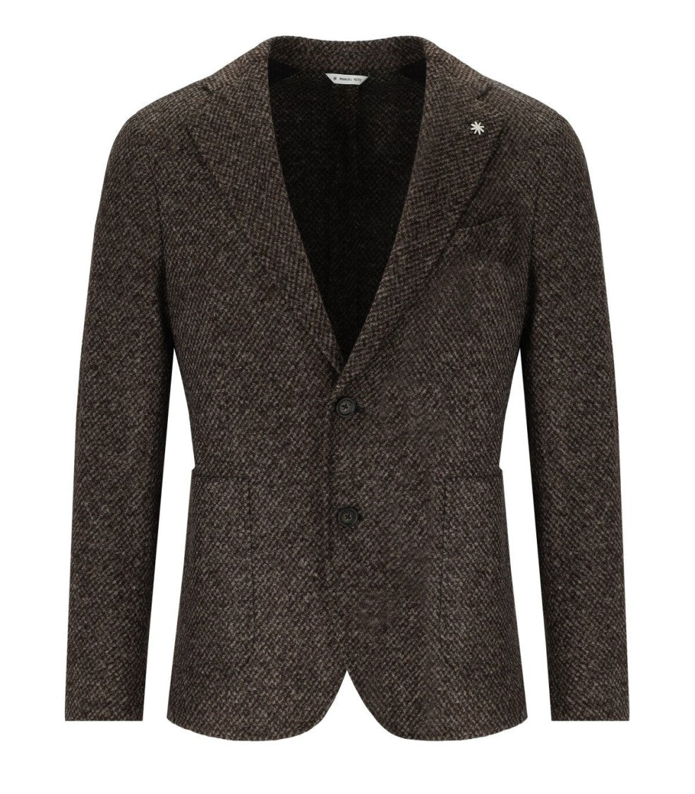 Manuel Ritz Brown Single Breasted Jacket