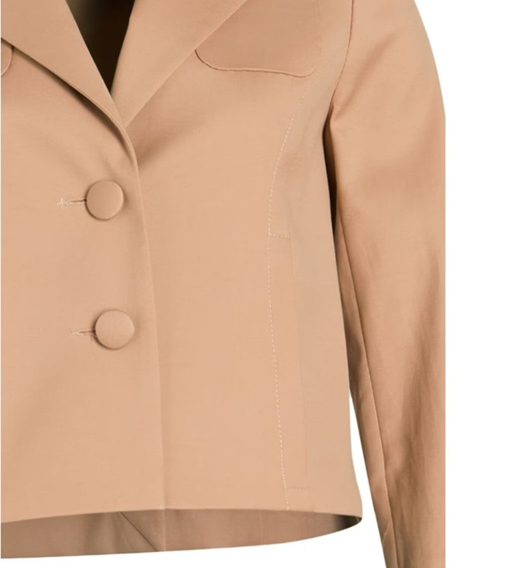Patou Tailored Short Jacket In Praline Beige With Structured Silhouette
