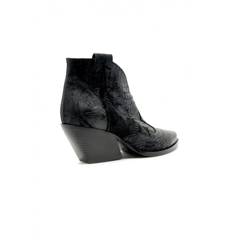 Elena Iachi E2004 Black Leather Isidoro Ankle Boots