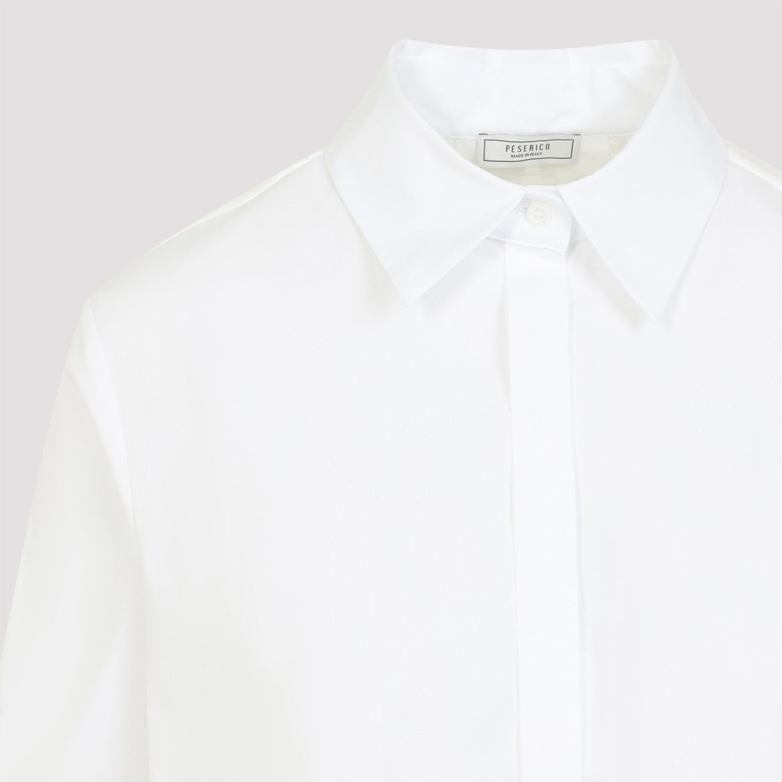 Peserico Cropped White Cotton Shirt