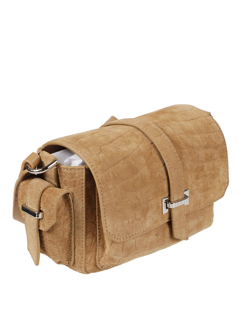Hogan Textured Camel Crocodile Pattern Bag