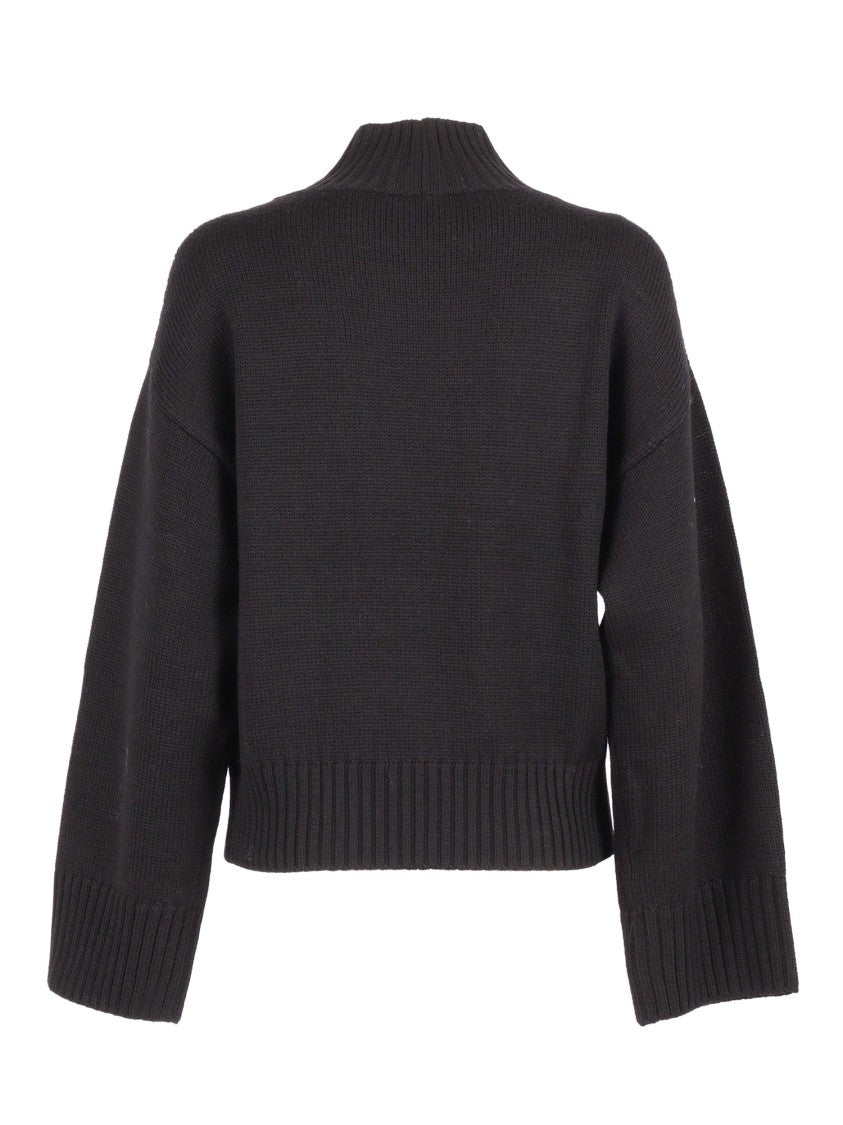 Fabiana Filippi Cropped Turtleneck Sweater In Fine Merino Wool