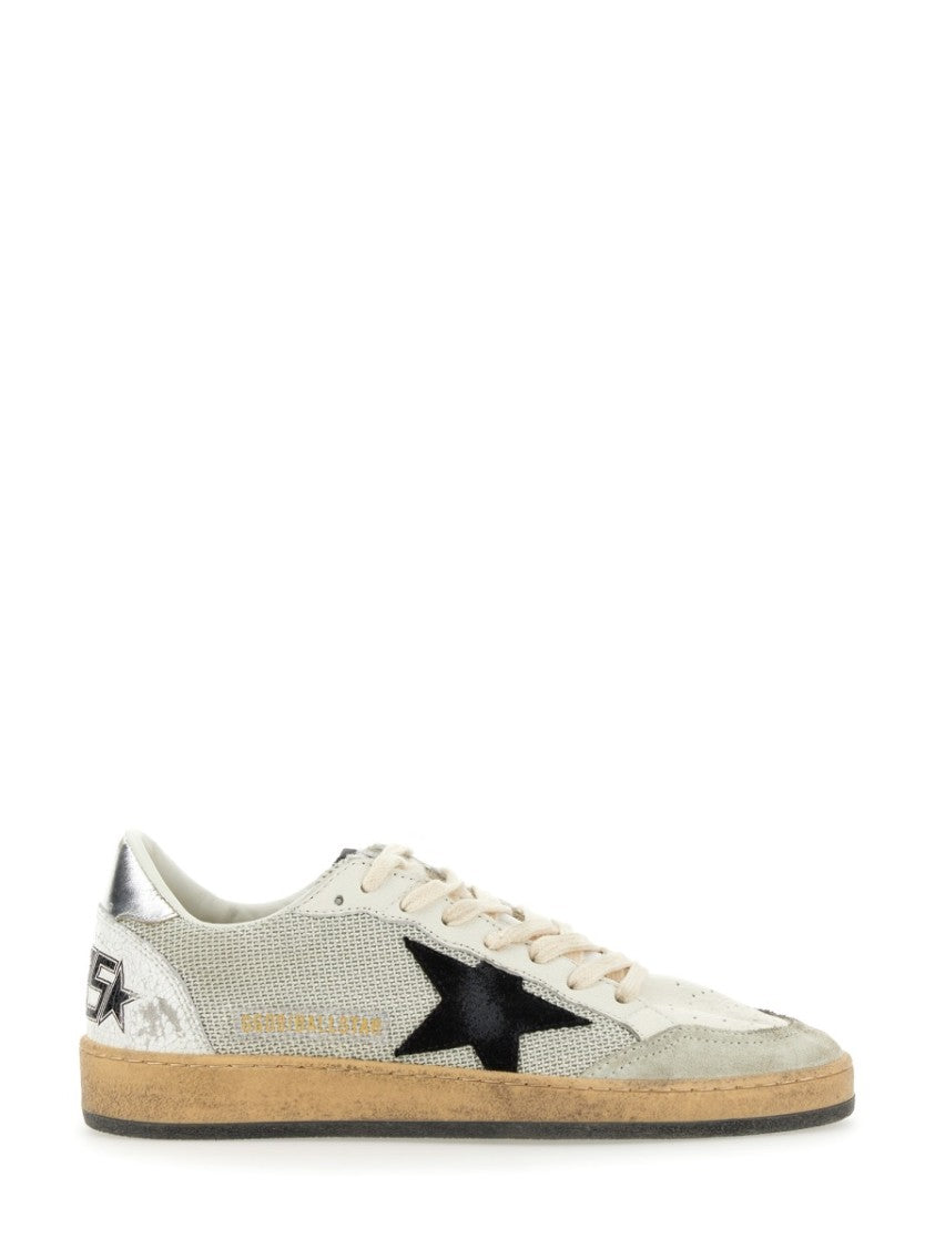 Golden Goose Ball Star Textured Mesh Suede Polyester-Blend Sneakers