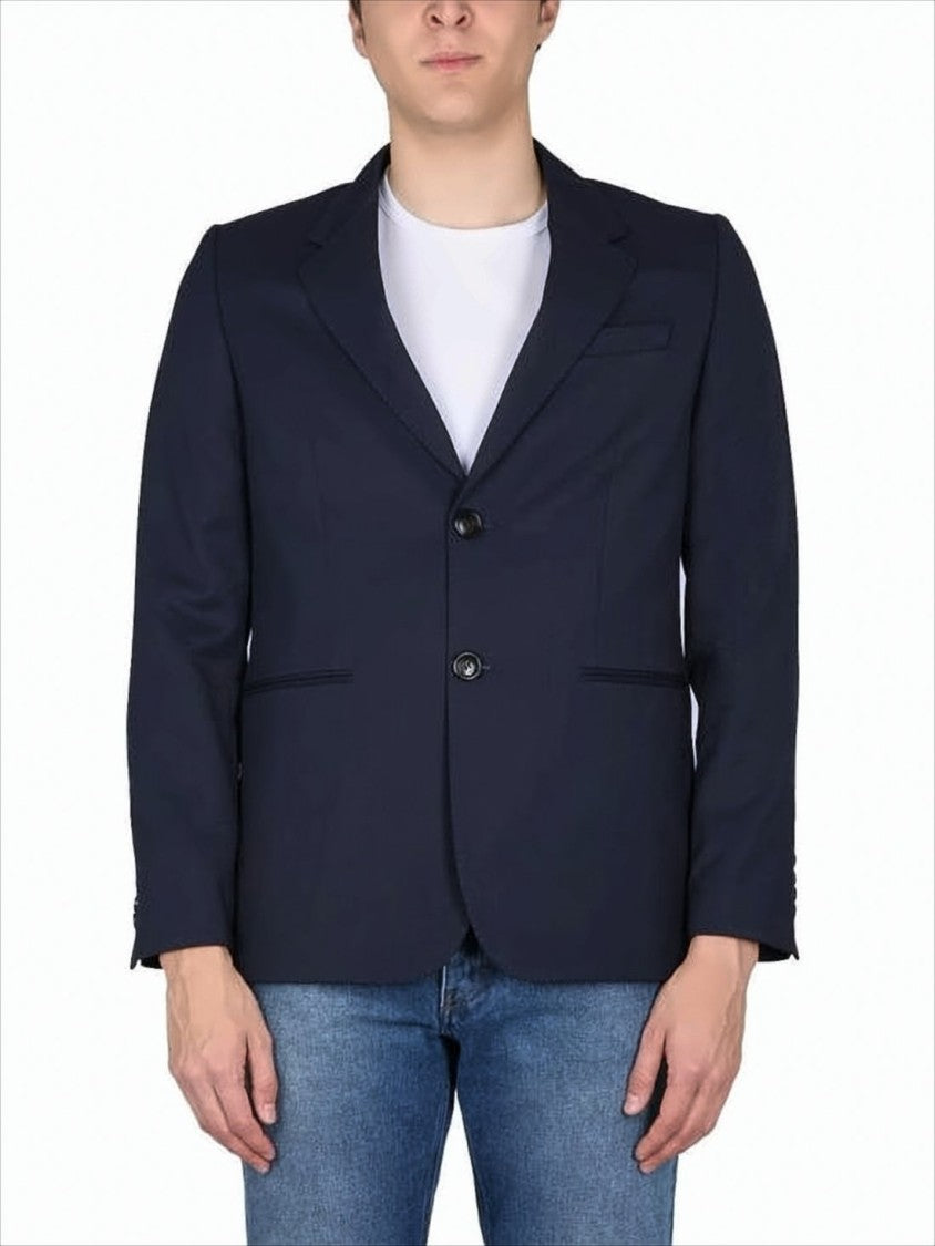 Ami Paris Tailored Blue Suit Jacket With Structured Silhouette