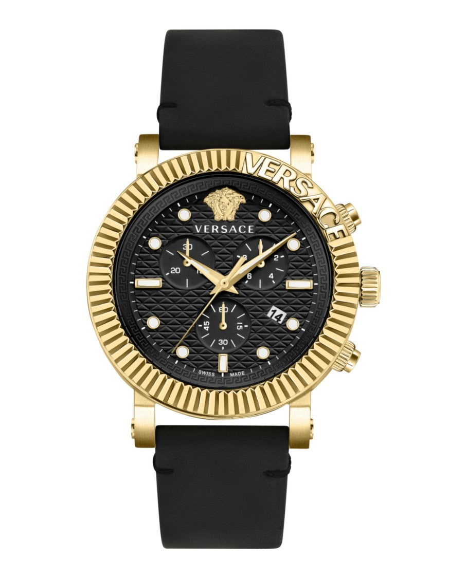 Versace V-Chrono Classic Leather Watch