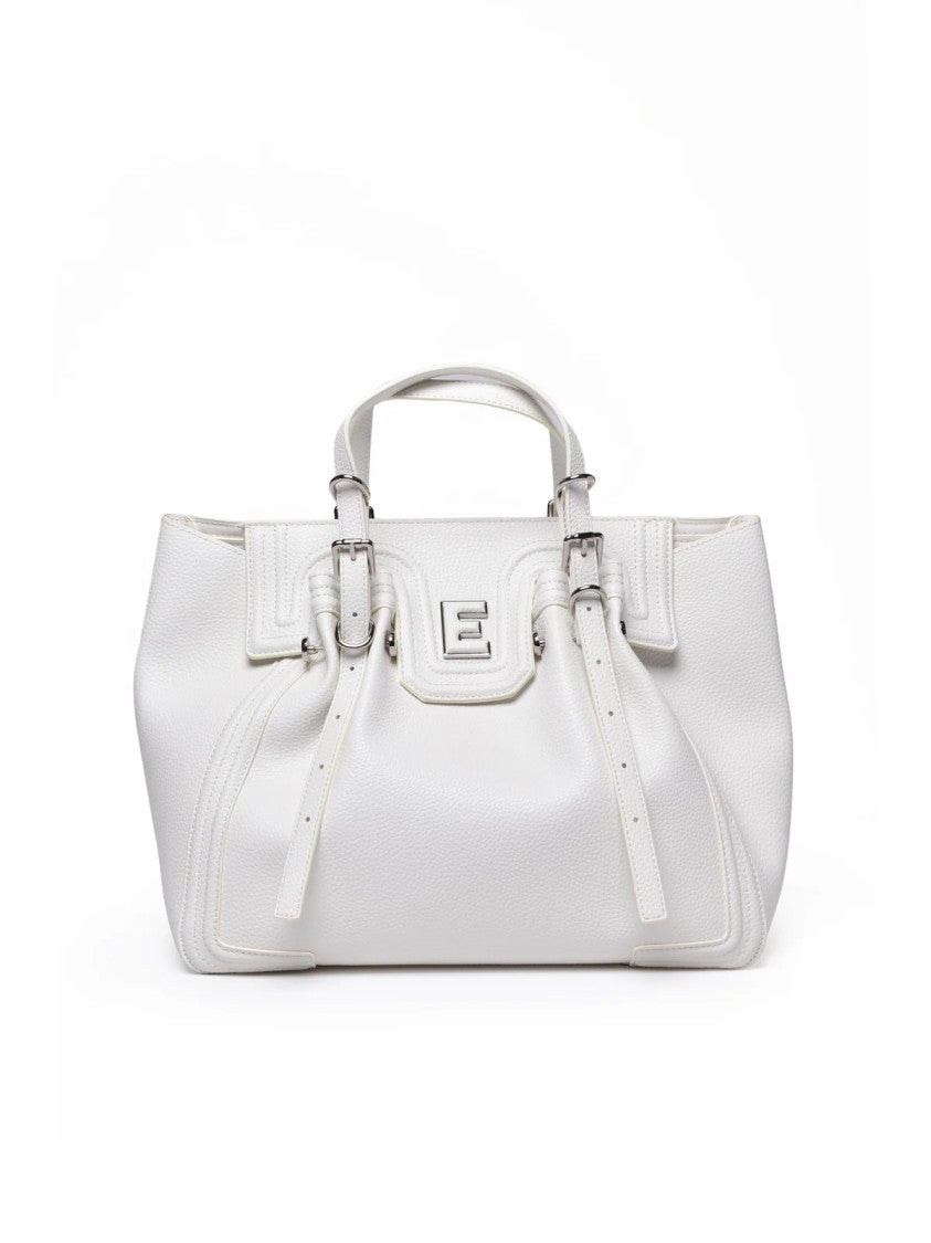 Ermanno Firenze White Polyurethane Structured Tote Bag