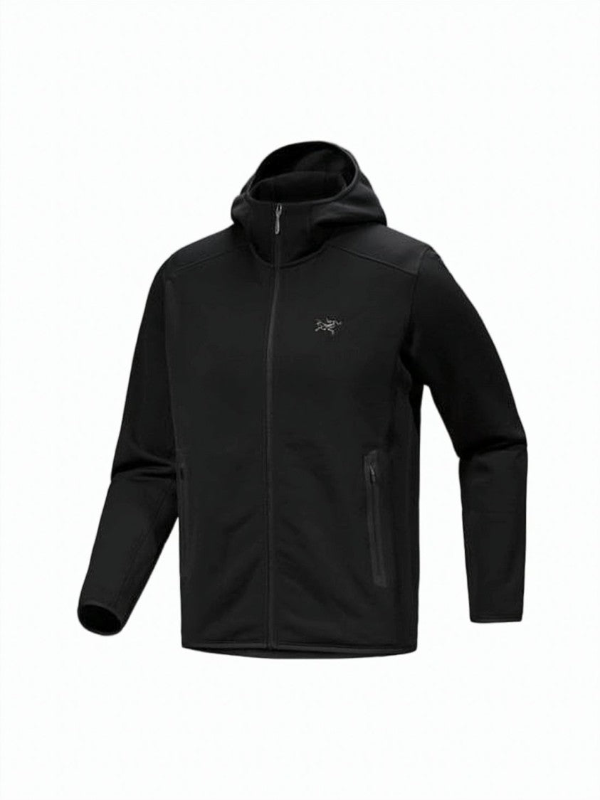 Arc'teryx Minimalist Black Jacket With Fitted Hood And Zippered Pockets