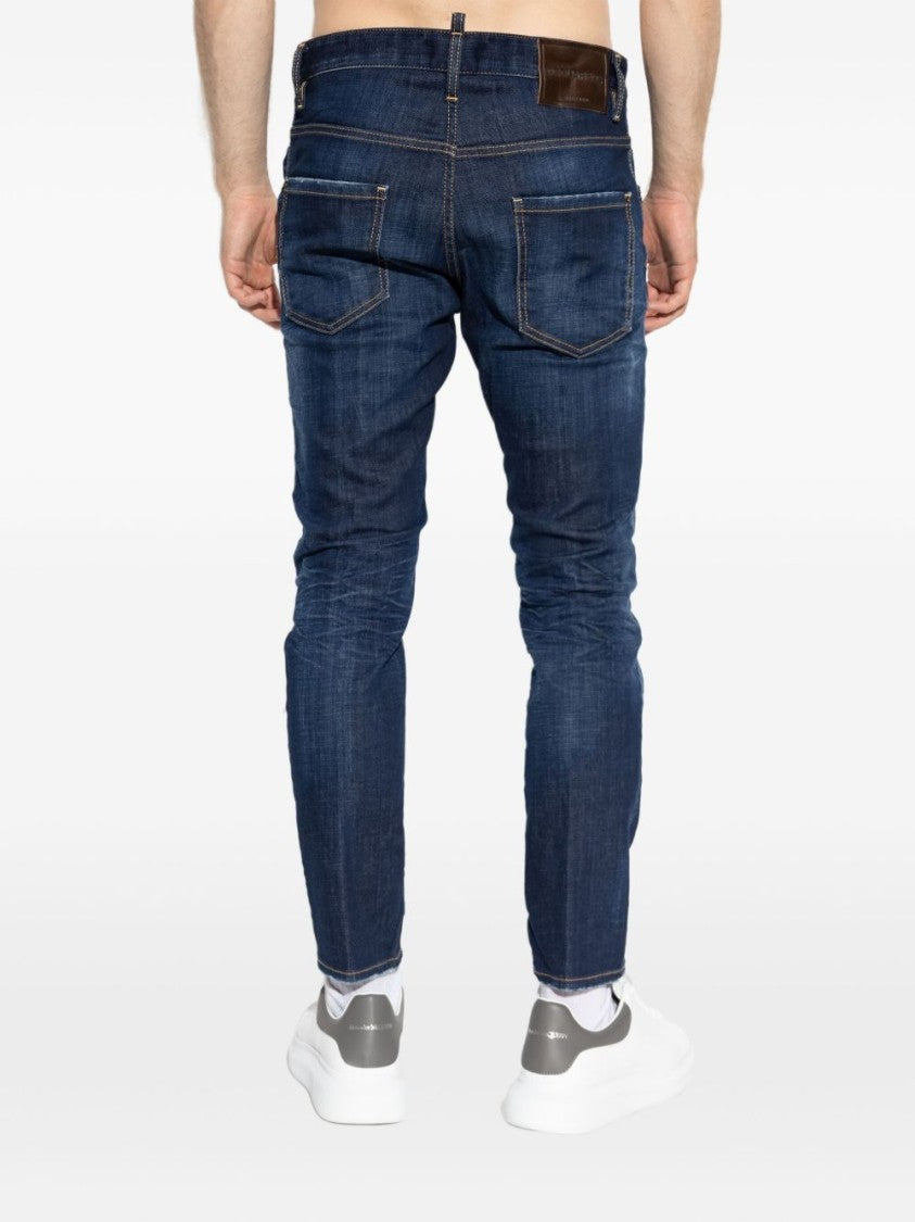 Dsquared2 Indigo Blue Jeans With Five Pocket Design