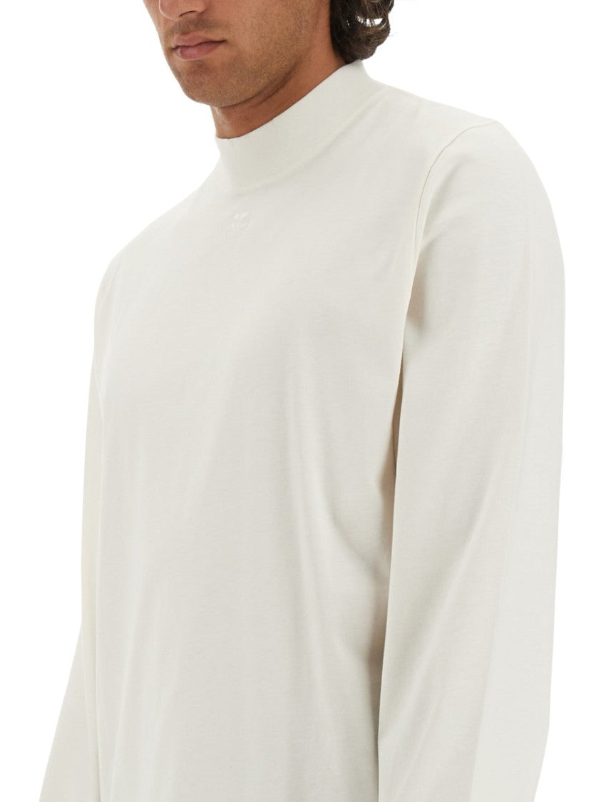 Courrèges White T-Shirt With Subtle Logo Detail