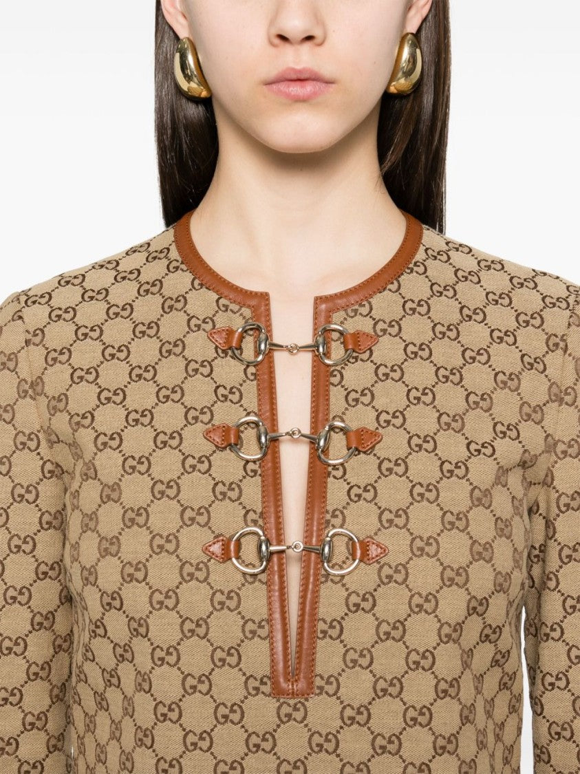 Gucci Gg Canvas Dress With Horsebit