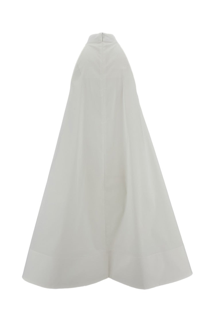 M.S.M. Milano A-Line Maxi Dress With Halter Neck And Draped Front